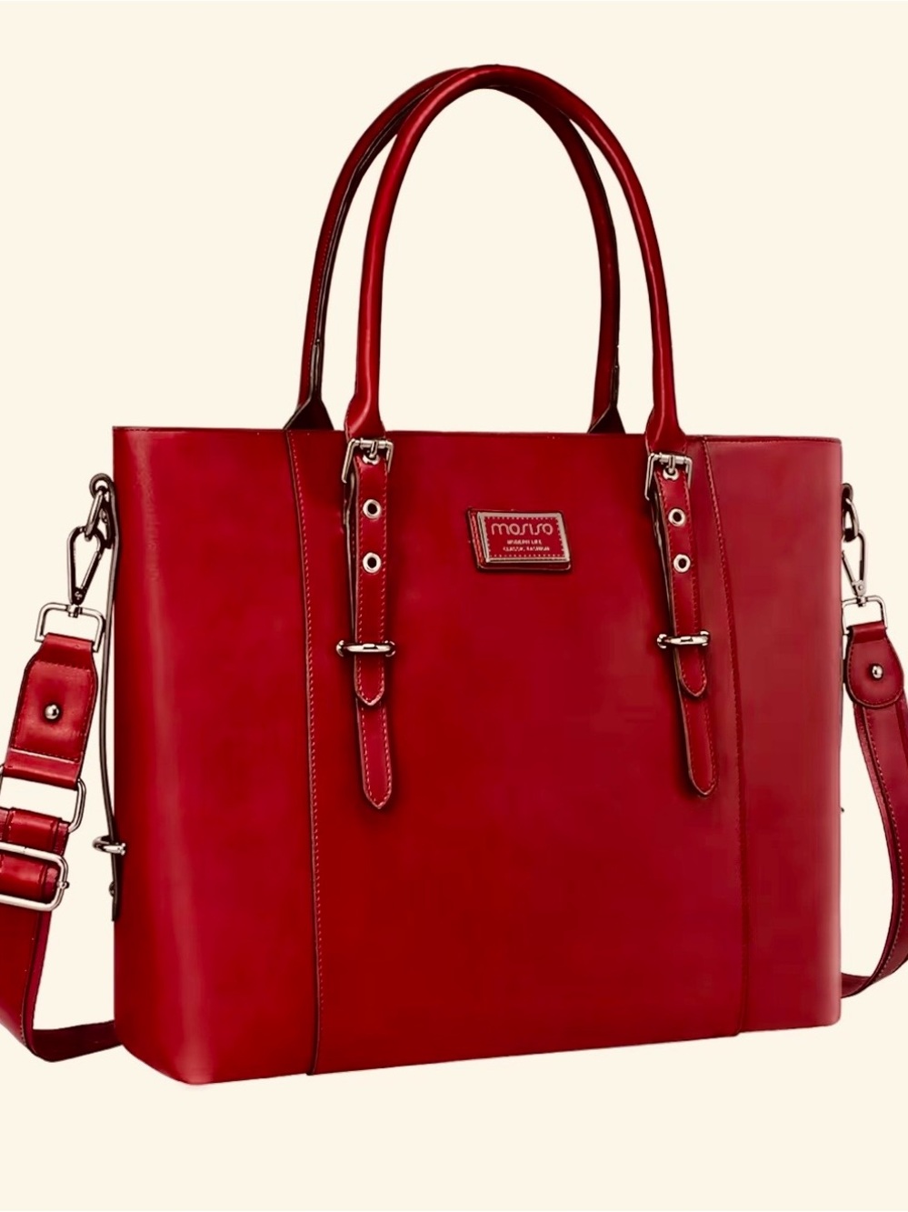 MOSISO Large Laptop Bag 17.3” Waterproof Red Wine w crossbody strap - NWOT